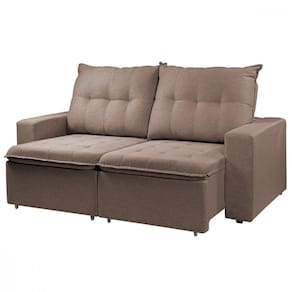 Sofá Para Sala Reclinavel Estofado Berlim 200cm Veludo Castor