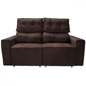 Sofá Para Sala Reclinavel Estofado Price 180cm Suede Café