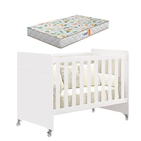 Berço Americano Evolution 4 Em 1 Branco Acetinado Com Colchão Gazin - Reller