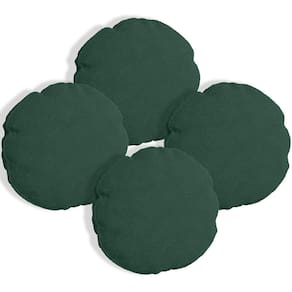 Kit 4 Almofadas Bolacha Redonda Cookie 40x40 Cm Boucle 7 Decor Verde Escuro