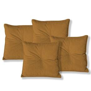Kit 4 Almofadas Quadradas Tina Com Botão Central 50x50 Cm Veludo 7 Decor Terracota