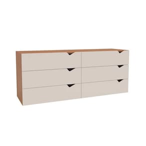 Cômoda Casal Porto c/ 6 Gavetas Freijo/Creme - Politorno