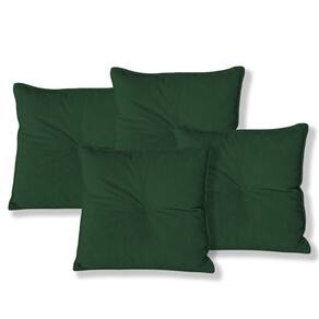 Kit 4 Almofadas Quadradas Tina Com Botão Central 50x50 Cm Boucle 7 Decor Verde Escuro