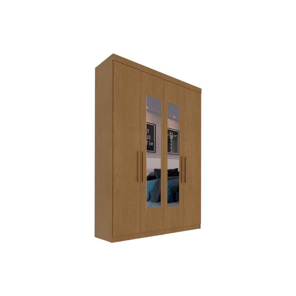 Guarda Roupa Solteiro 4 Portas (2 c/ Espelho) e 2 Gavetas PH 1714 Carvalho Vermontt - Herval