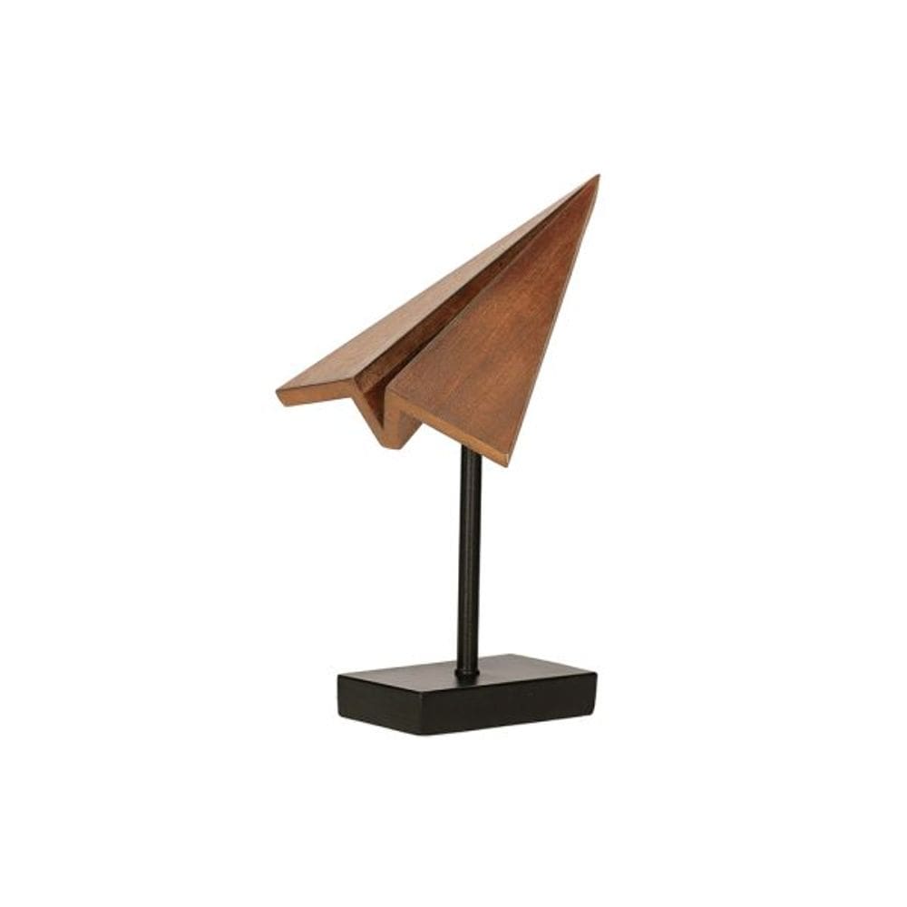 Escultura Aviao Em Madeira 25Cm