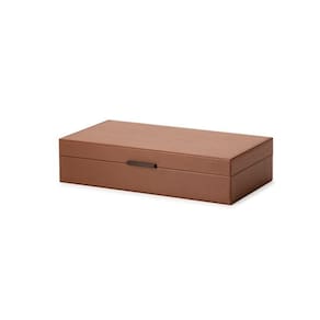 Caixa Em Mdf Com Revestimento Em Pu Caramelo
