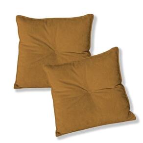 Kit 2 Almofadas Quadradas Tina Com Botão Central 50x50 Cm Veludo 7 Decor Terracota