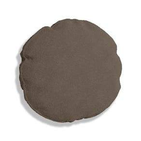 Almofada Bolacha Redonda Cookie 40x40 Cm Boucle 7 Decor Marrom