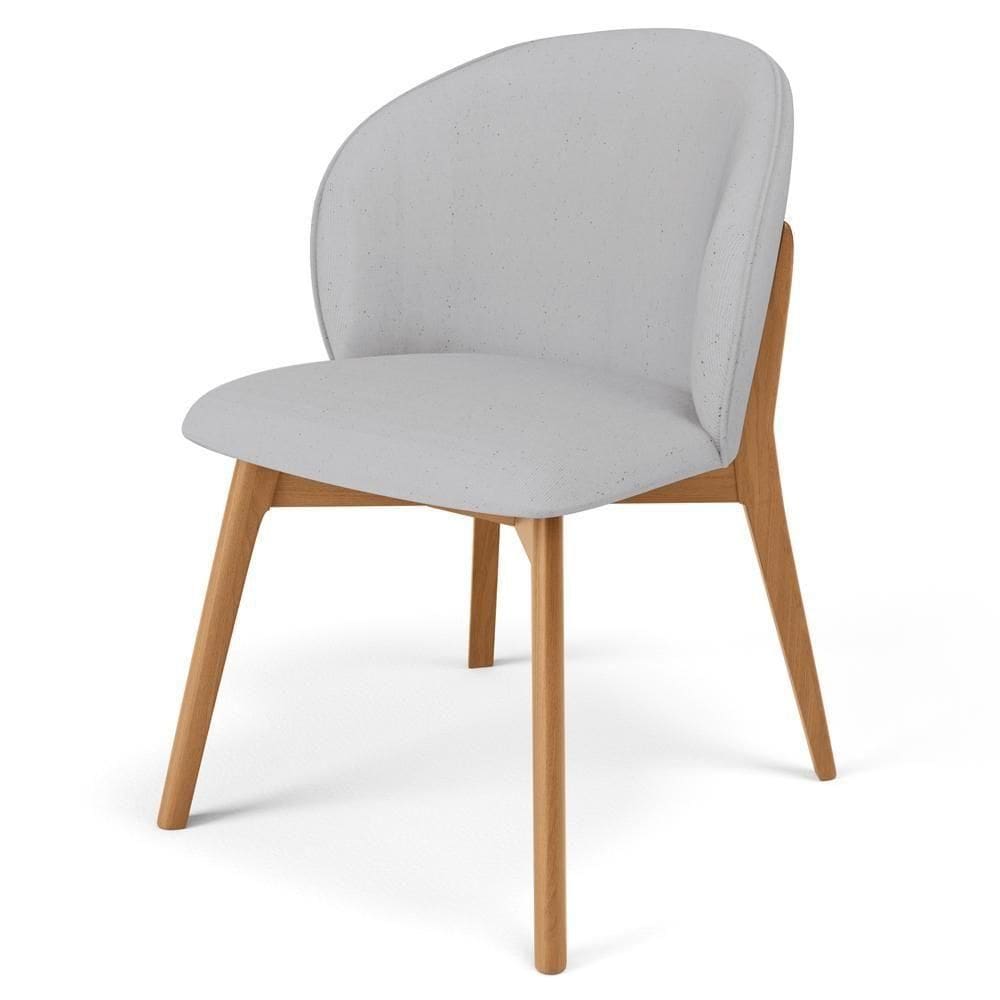 Cadeira De Jantar E Estar Living Estofada Mia L02 Linho Cinza - Lyam Decor