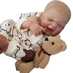 Bebê Reborn Menino Chorando Olhos Fechados Artesanal Realista