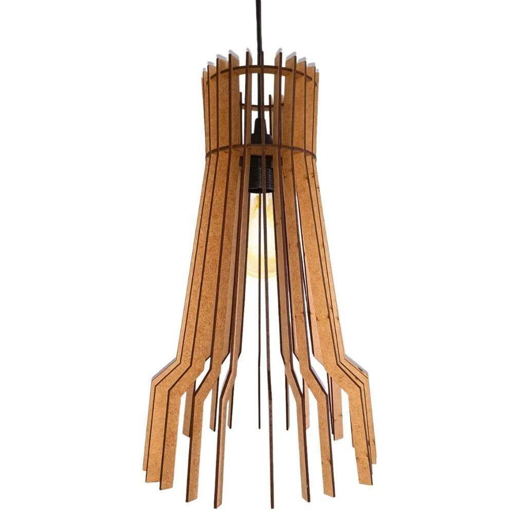 Luminária Teto Tipo Pendente Bangkok Mdf - Completa Mdf Cru