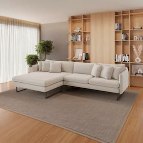 Sofá 5 Lugares Linho 92cm X 284cm Ricco Cru