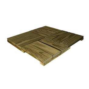 Kit 30 Unidades Deck Modular 30x30 Pinus Tratado Verde