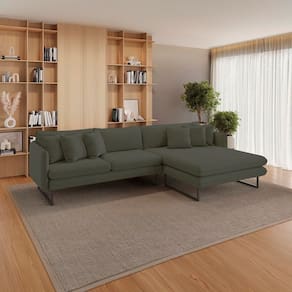 Sofá 5 Lugares Linho 92cm X 284cm Ricco Verde