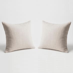 Kit 2 Almofada Decorativa 42cm Em Suede Fofinha Lisa para Sofá Bege