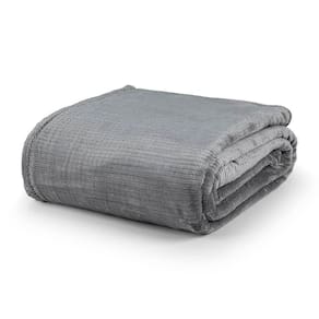 Cobertor Queen Dublin Manta Flannel Ultrasoft - Cinza Lunar