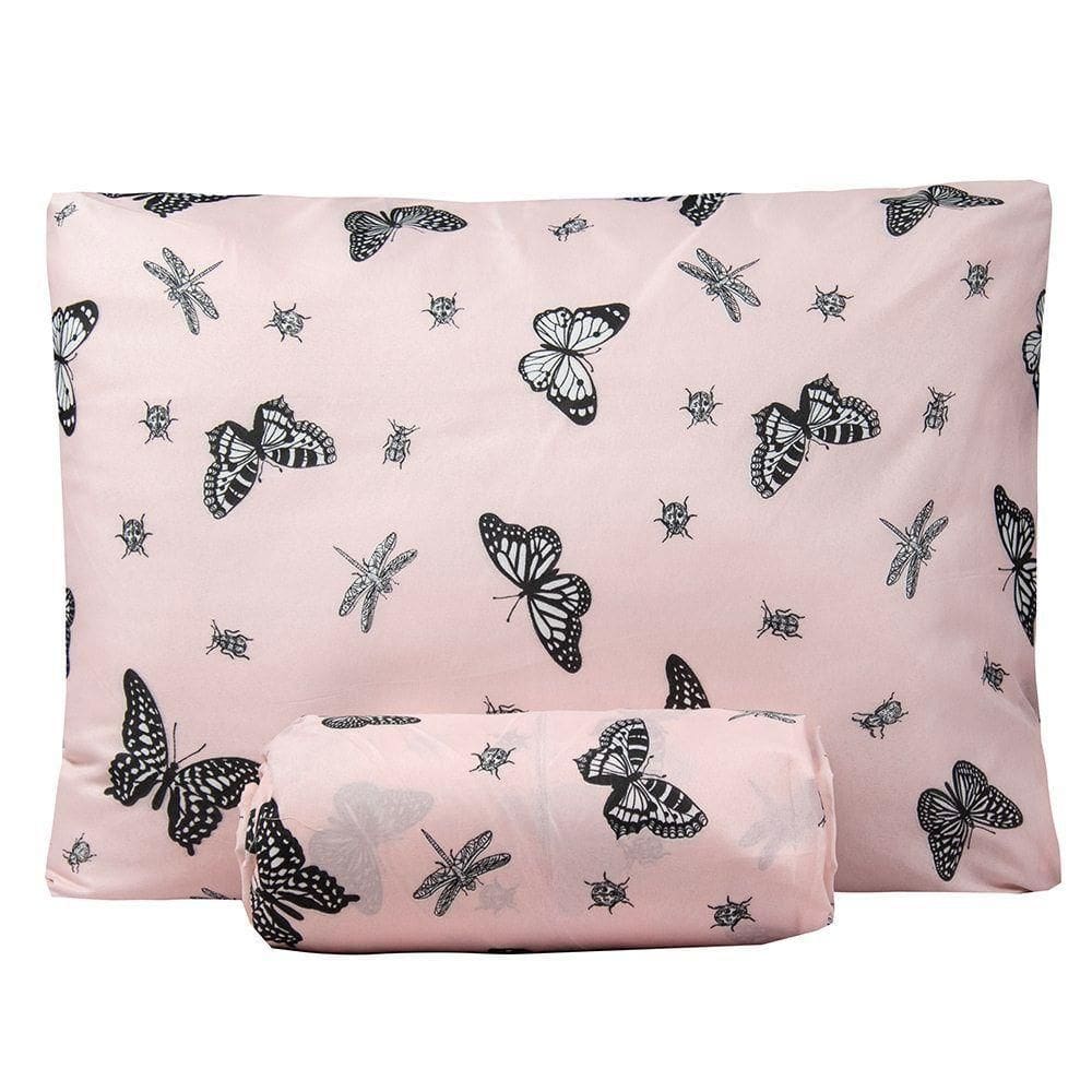 Jogo De Lençol Casal Padrão Bouti Basic Estampado 180 Fios 3 Peças - Mariposa