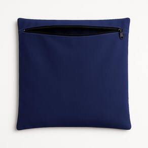 Capa De Almofada Decorativa 42cm Em Suede Lisa para Sofá Azul Marinho