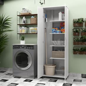 Armário Multiuso Capri Lavanderia 02 Portas Branco
