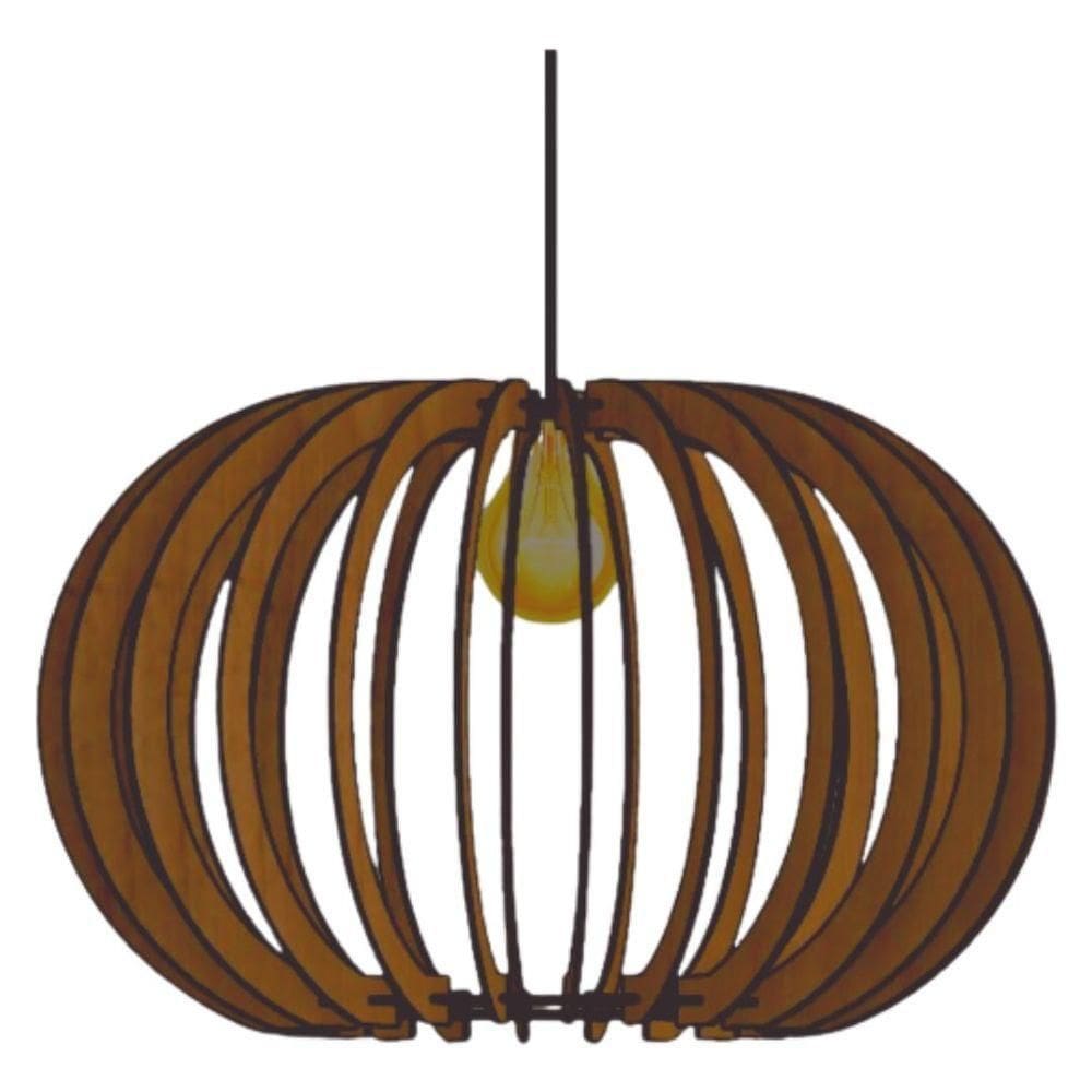 Luminária Teto Tipo Pendente Deusa Mdf Completa - MDF Marrom