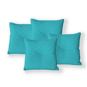 Kit 4 Capas Para Almofada Quadrada Boucle 40x40cm 7 Decor Azul Turquesa