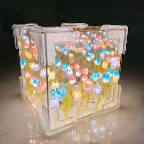 Lâmpada de espelho de luz noturna Tulip Garden DIY 12cm