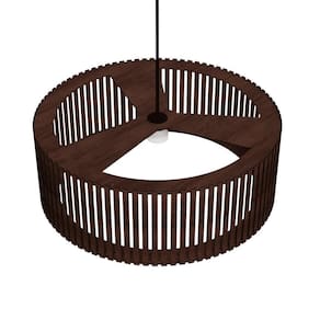 Luminária Pendente Vênus Modelo Ripado - Marrom