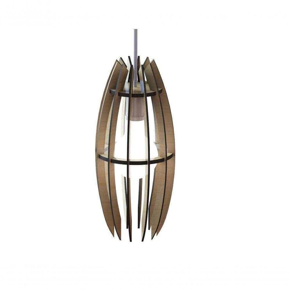 Luminária Teto Tipo Pendente Turquesa Mdf - Completa Mdf Cru
