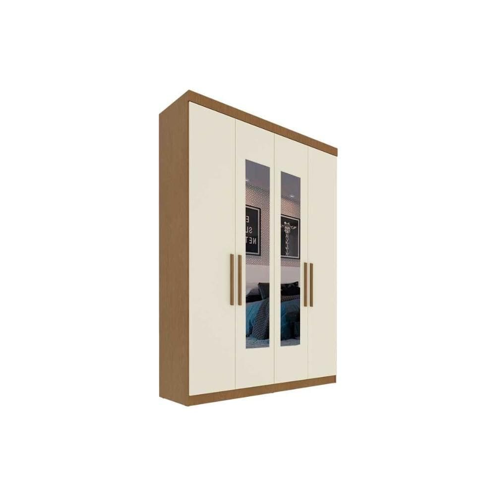 Guarda Roupa Casal 4 Portas (2 c/ Espelho) e 2 Gavetas PH 1714 Carvalho Vermontt/Off White - Herval