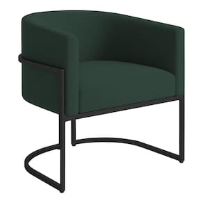 Poltrona Decorativa Luana Veludo Com Pés De Ferro Preto 7 Decor Verde Escuro