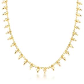 Colar Choker Minimalista Esferas Banhada A Ouro 18k