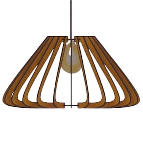 Luminária Teto Tipo Pendente Macau Mdf Completa - MDF Marrom