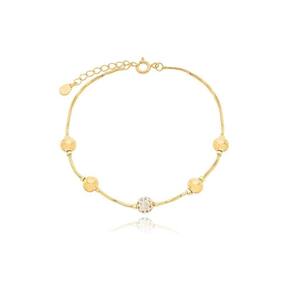 Pulseira Bolas Delicadas Banhada A Ouro 18k
