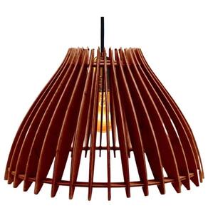 Luminária Teto Tipo Pendente Em Mdf Aruanã Completa - Marrom
