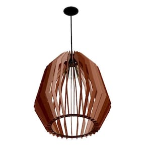 Luminária Teto Tipo Pendente Amazonas Mdf Completa - Marrom