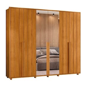 Guarda-roupa Casal Volpi Ripado 6 Portas 6 Gavetas 2 Portas C/ Espelho - 7 Decor Cinamomo