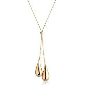 Colar Gravatinha Gota Polida Basico Banhado A Ouro 18k