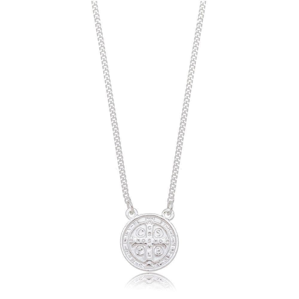 Colar Religioso São Bento Prata 925