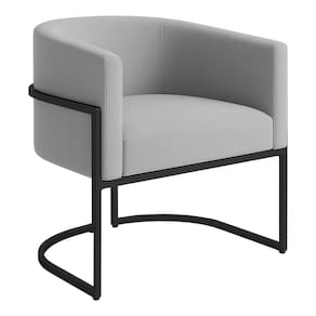 Poltrona Decorativa Luana Veludo Com Pés De Ferro Preto 7 Decor Prata