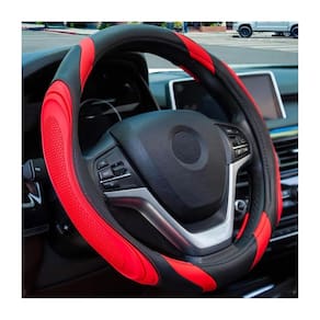 Capa de volante Osilly Car Leather 38cm vermelha
