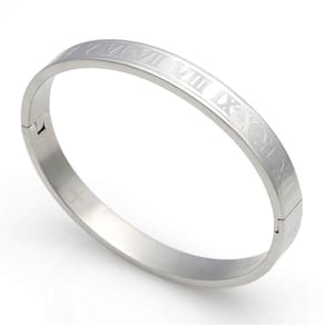 Pulseira AIKESIWAI Roman Numeral Series brilhante para homens e mulheres