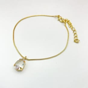 Pulseira Veneziana Com Gota Banhada A Ouro 18k