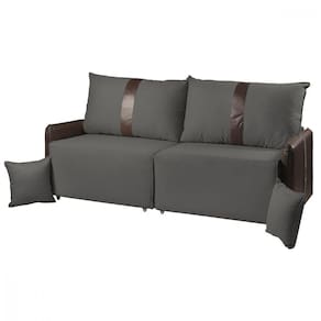 Sofá Para Sala Reclinavel Estofado Doux 200cm Veludo Chumbo