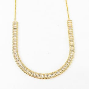 Colar Choker Riviera Cristal 7mm Banhada A Ouro 18k