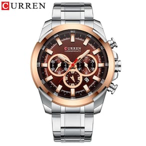 Relógio Masculino Curren 8361 Technos Preto E Marrom