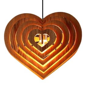 Luminária Teto Tipo Pendente Coração Mdf - Completa Mdf Cru