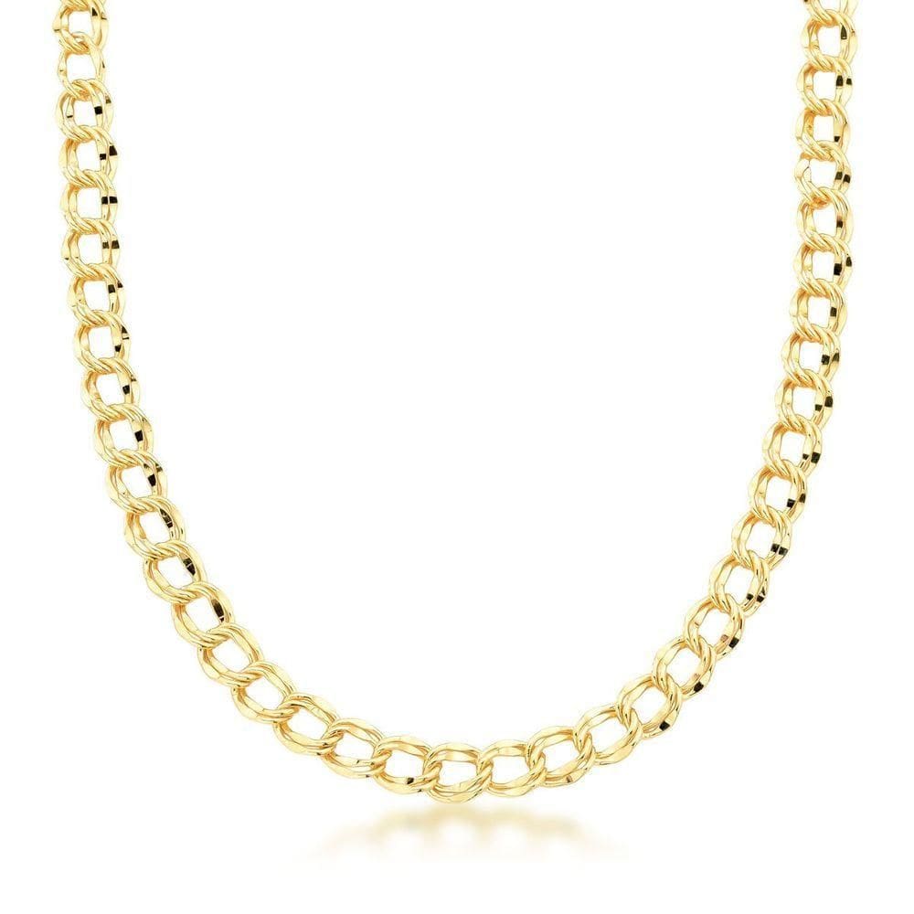 Colar Choker Elos Duplos 6,5mm Banhada A Ouro 18k