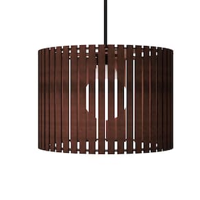 Luminária Pendente Berlim Modelo Ripado - Marrom