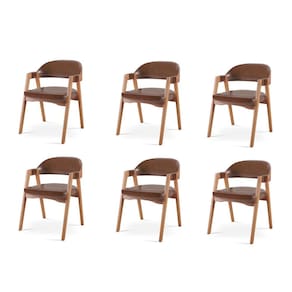 Kit 6 Cadeiras para Mesa de Jantar Gaia Marrom