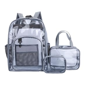 Mochila de PVC transparente à prova d`água para laptop de 15,6 polegadas